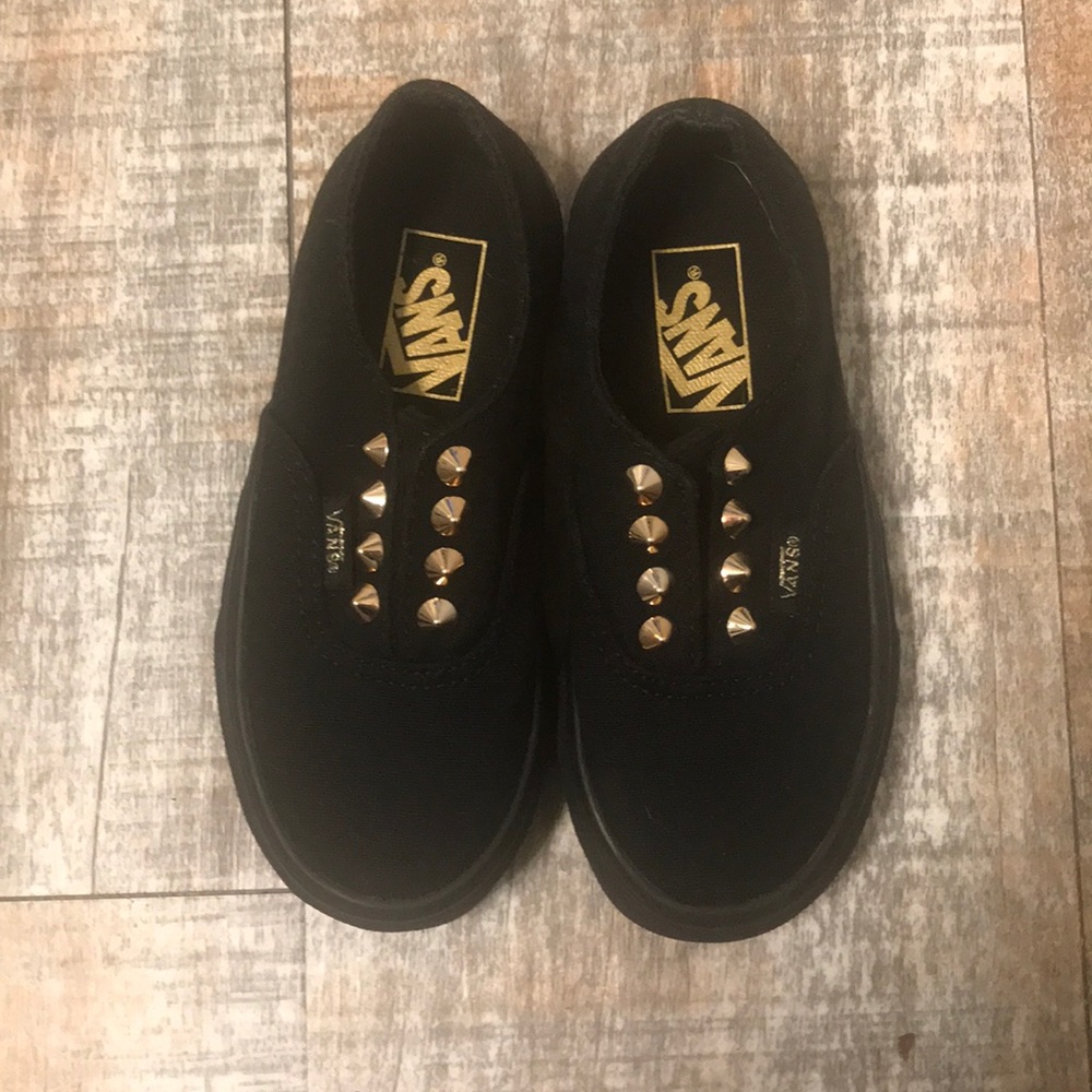 Kids VANS black with gold detail size 10